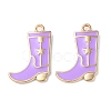 Rack Plating Alloy Enamel Pendants ENAM-G225-01G-2