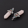 Natural Rose Quartz Big Pointed Pendants G-I342-01P-10-4
