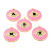 Real 18K Gold Plated Brass Micro Pave Cubic Zirconia Pendants ZIRC-L100-084G-04-1