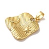 Rack Plating Brass Micro Pave Cubic Zirconia Pendants KK-U027-23G-2