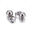 Tarnish Resistant 304 Stainless Steel Sphere Charms STAS-O107-04P-B-2