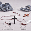 30Pcs 3 Corss Religion Wood Pendant Necklaces for Women NJEW-DC00012-4
