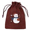 Christmas Theme Jute Cloth Storage Bags ABAG-F010-01B-09-2