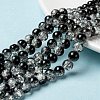 Spray Painted Crackle Glass Beads Strands CCG-Q002-8mm-11-1