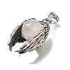 Natural Rose Quartz Round Pendants G-K339-03AS-08-2
