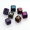 Solid Color Initial Acrylic Beads MACR-Q167-7x7mm-M-1