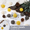 15Pcs 3 Colors Wicker Rattan Balls AJEW-SC0004-25B-6