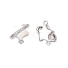Brass Micro Pave Clear Cubic Zirconia Star Connector Charms KK-B102-27P-2
