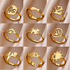 Personality Special-Interest 304 Stainless Steel Finger Rings for Women FS-WG32BFC-01-2