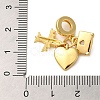 Rack Plating Brass Pave Clear Cubic Zirconia European Dangle Charms KK-P279-46G-3