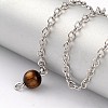 Natural Tiger Eye Sphere Dowsing Pendulums X-BJEW-E292-A09-5