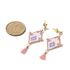 Rhombus Handmade Loom Pattern Glass Seed Dangle Earrings EJEW-MZ00035-3