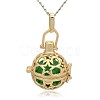 Golden Tone Brass Hollow Round Cage Pendants KK-J226-10G-1