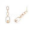 Brass Micro Pave Clear Cubic Zirconia Stud Earring Findings KK-S364-149-5