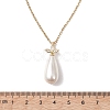 White Teardrop Shell Pearl Pendant 304 Stainless Steel Cable Chain Necklaces for Women NJEW-JN05968-5