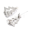 Brass Micro Pave Clear Cubic Zirconia Brooch for Christmas ZIRC-I053-10P-2