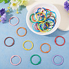 30Pcs 10 Colors Spray Painted Iron Hinged Binder Rings IFIN-TA0001-77-5