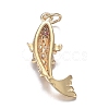 Brass Micro Clear Cubic Zirconia Pendants ZIRC-F120-044G-2