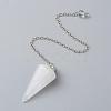 Platinum Tone Brass Crystal Cone Hexagonal Pointed Dowsing Pendulums MAK-M015-01I-7
