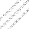 Anti-Tarnish Rhodium Plated 925 Sterling Silver Curb Chains STER-E072-01P-01-1
