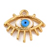 Golden Brass Enamel Pendants KK-P197-12B-G-1