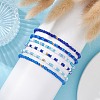 6Pcs Glass Seed & Brass Beaded Stretch Bracelets Set BJEW-JB09538-03-2