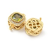 Brass Pave Cubic Zirconia Connector Charms KK-B096-05G-02-2