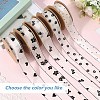 1Roll Printed Polyester Chiffon Ribbons OCOR-CY0002-35C-5