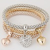 3Pcs Alloy Rhinestone Charm Bracelets WGE2207-05-2