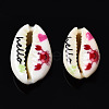 Printed Natural Cowrie Shell Beads SSHEL-N032-32-2