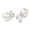 Brass Round Ball Dangle Stud Earrings X-EJEW-K251-02P-2