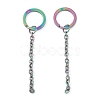 Ion Plating(IP) 304 Stainless Steel Split Key Ring Clasps X1-STAS-L226-009A-M-1