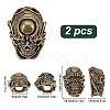 2Pcs Brass Beads KK-HY0003-93-2