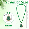 2Pcs Alloy Glass Buddha Pendant 6MM Round Glass Beaded Necklaces NJEW-ME0001-15-2