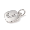 Rack Plating Brass Micro Pave CLear Cubic Zirconia Charms KK-E110-14P-J-2