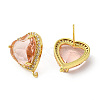 Rack Plating Brass Rhinestone Stud Earring Finding KK-C023-03-3