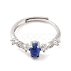 Horse Eye Natural Lapis Lazuli Adjustable Rings RJEW-Q817-02P-01-2