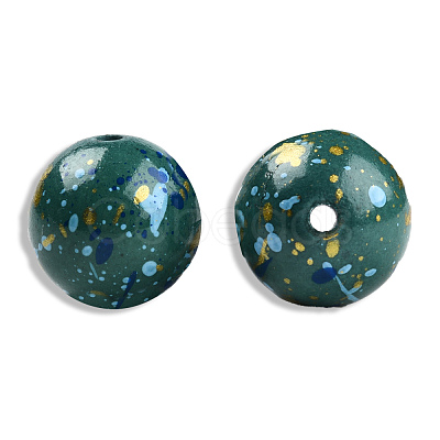 Spray Painted Resin Beads RESI-N034-19-V01-1