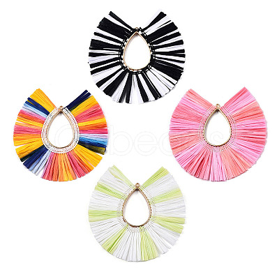 Raffia Tassel Big Pendants FIND-T052-17-1