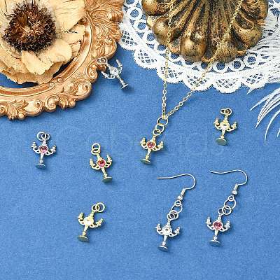 8Pcs 4 Styles Brass Micro Pave Cubic Zirconia Pendants KK-CJ0004-23-1