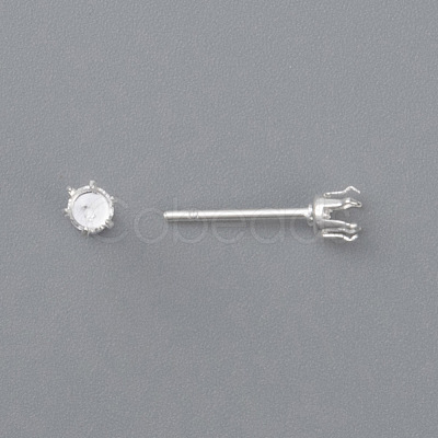 304 Stainless Steel Stud Earring Findings STAS-D448-087S-4mm-1