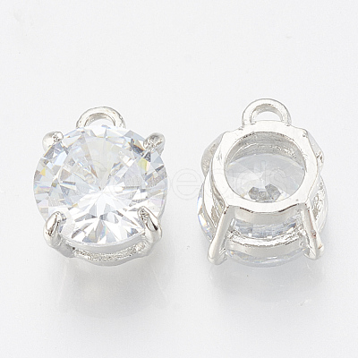 Alloy Cubic Zirconia Charms ZIRC-Q017-018P-1