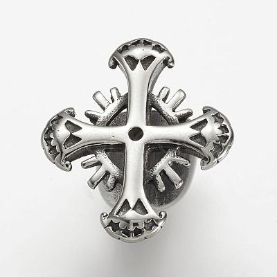 304 Stainless Steel Clasp Rhinestone Settings STAS-P169-50AS-1
