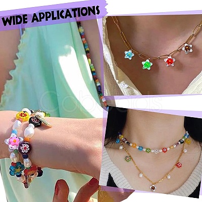 12Pcs 6 Colors Handmade Lampwork Beads LAMP-CJ0001-98-1