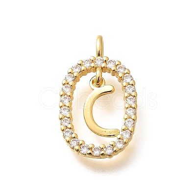 Brass Micro Pave Cubic Zirconia Pendants ZIRC-P123-01G-C01-1