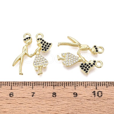 Valentine's Day Brass Micro Pave Cubic Zirconia Pendants KK-Q072-14G-1