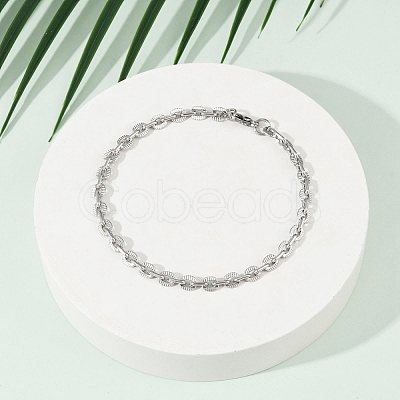 201 Stainless Steel Cuba Style Chian Bracelet for Men BJEW-B138-06P-03-1
