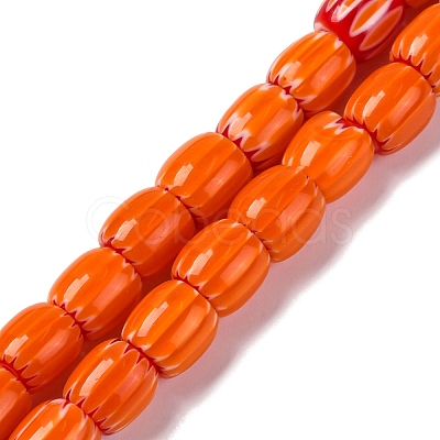 Handmade Lampwork Chevron Beads Strands LAMP-K041-01B-18-1