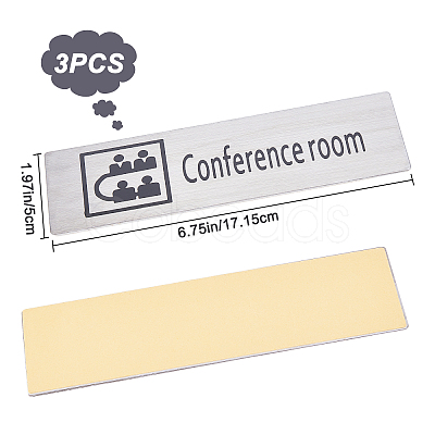 430 Stainless Steel Sign Stickers STAS-GF0001-06B-1