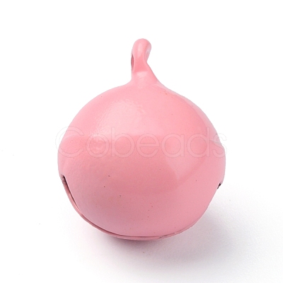 Baking Paint Brass Bell Pendants KK-WH0044-35C-1